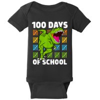 100th Day Of School Dino Fun Dinosaur Design Baby Bodysuit