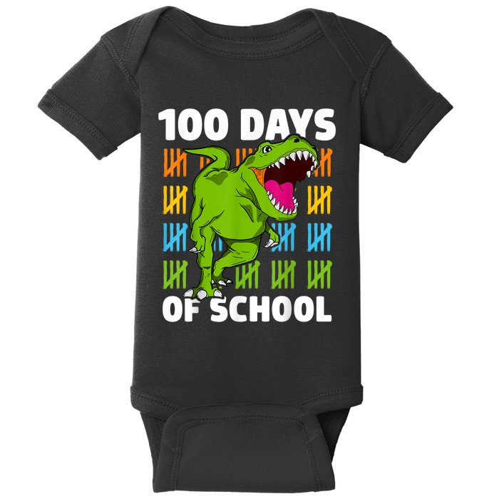 100th Day Of School Dino Fun Dinosaur Design Baby Bodysuit