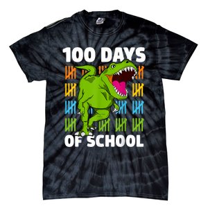 100th Day Of School Dino Fun Dinosaur Design Tie-Dye T-Shirt