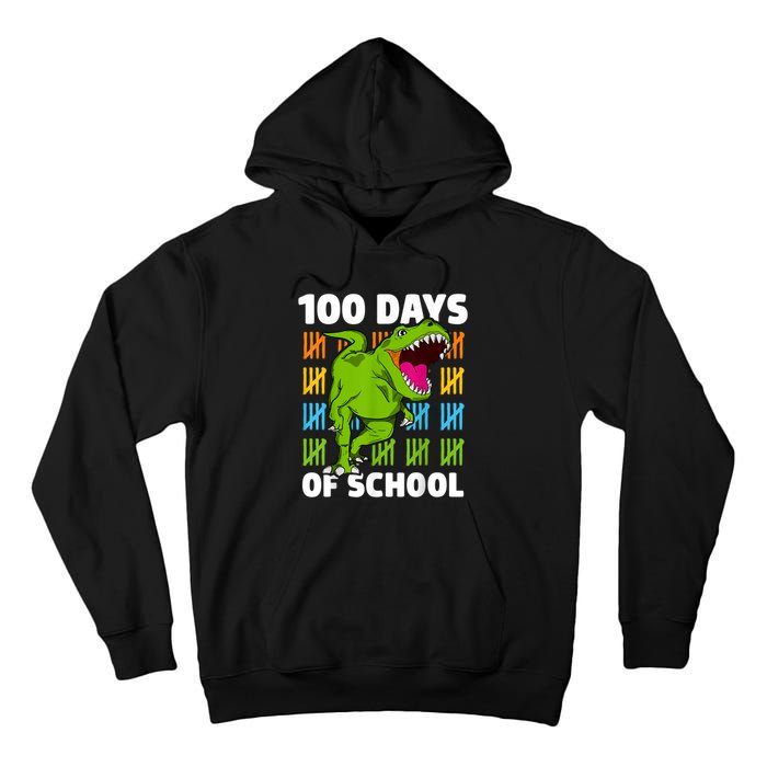 100th Day Of School Dino Fun Dinosaur Design Tall Hoodie