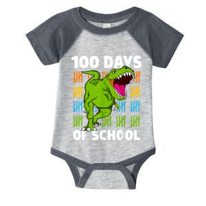 100th Day Of School Dino Fun Dinosaur Design Infant Baby Jersey Bodysuit