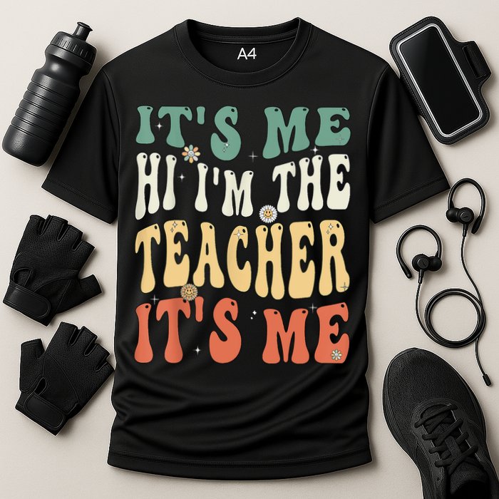 100th Day Of School I’m The Teacher It’s Me Funny Teacher Cooling Performance Crew T-Shirt