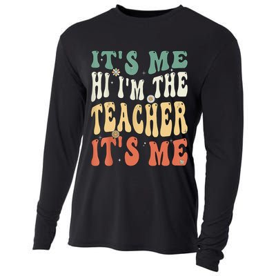 100th Day Of School I’m The Teacher It’s Me Funny Teacher Cooling Performance Long Sleeve Crew