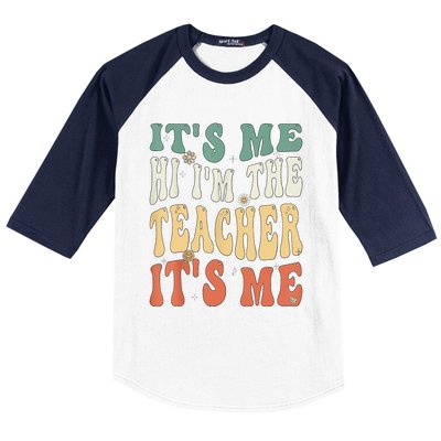 100th Day Of School I’m The Teacher It’s Me Funny Teacher Baseball Sleeve Shirt