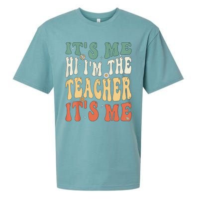 100th Day Of School I’m The Teacher It’s Me Funny Teacher Sueded Cloud Jersey T-Shirt