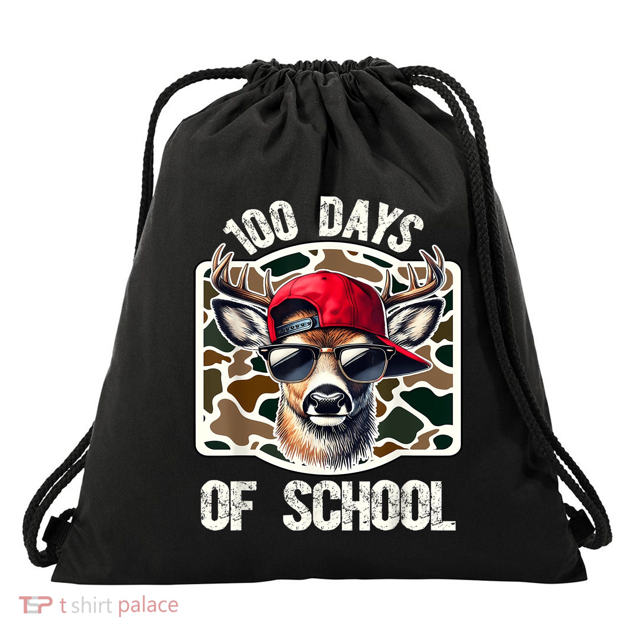 100 Days Of School Deer Hunting Deer Camo Hunter Drawstring Bag