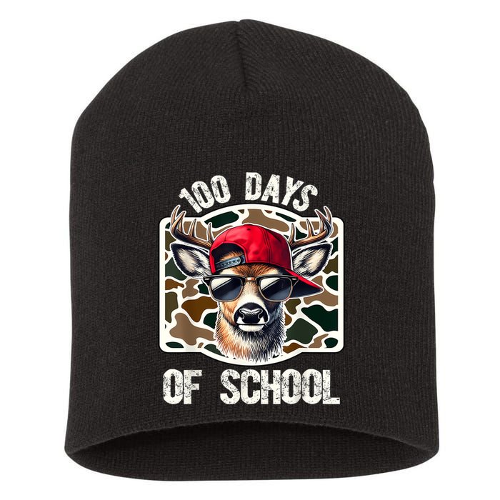100 Days Of School Deer Hunting Deer Camo Hunter Short Acrylic Beanie