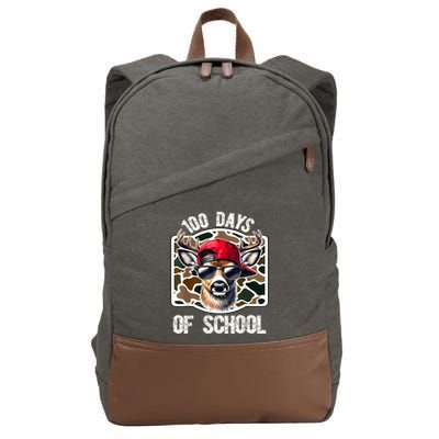 100 Days Of School Deer Hunting Deer Camo Hunter Cotton Canvas Backpack