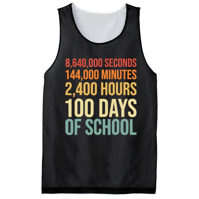 100 Days Of School Teacher Outfit 80s Retro Vintage Student Mesh Reversible Basketball Jersey Tank