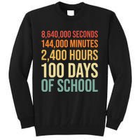 100 Days Of School Teacher Outfit 80s Retro Vintage Student Tall Sweatshirt