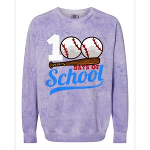 100 Days Of School Baseball 100th Day Colorblast Crewneck Sweatshirt