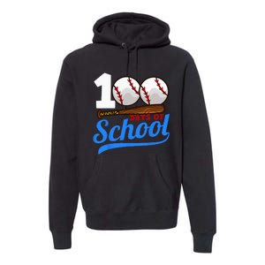 100 Days Of School Baseball 100th Day Premium Hoodie