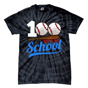 100 Days Of School Baseball 100th Day Tie-Dye T-Shirt