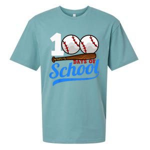 100 Days Of School Baseball 100th Day Sueded Cloud Jersey T-Shirt