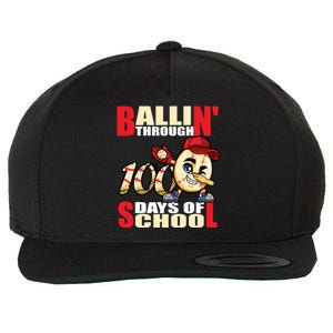 100 days of school baseball boy 100th day Wool Snapback Cap