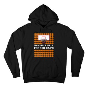 100 Days Of School Basketball 100th Day Balls Hoodie