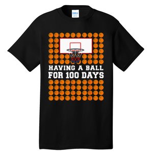 100 Days Of School Basketball 100th Day Balls Tall T-Shirt