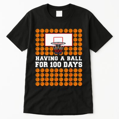 100 Days Of School Basketball 100th Day Balls Tall T-Shirt