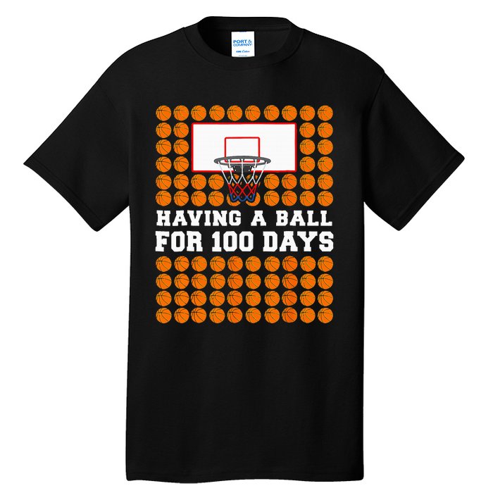 100 Days Of School Basketball 100th Day Balls Tall T-Shirt