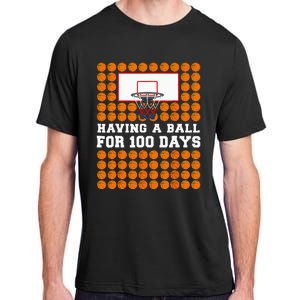 100 Days Of School Basketball 100th Day Balls Adult ChromaSoft Performance T-Shirt