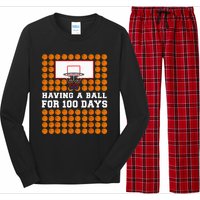 100 Days Of School Basketball 100th Day Balls Long Sleeve Pajama Set