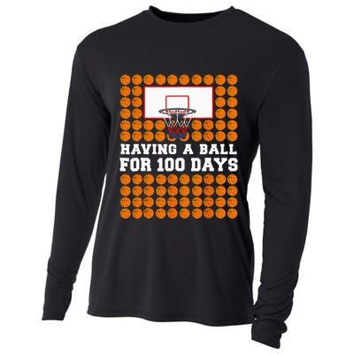 100 Days Of School Basketball 100th Day Balls Cooling Performance Long Sleeve Crew