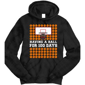 100 Days Of School Basketball 100th Day Balls Tie Dye Hoodie