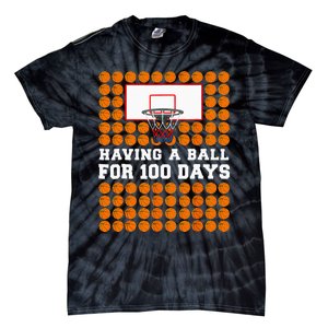 100 Days Of School Basketball 100th Day Balls Tie-Dye T-Shirt