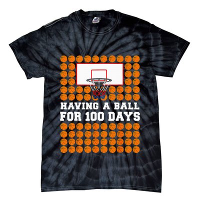 100 Days Of School Basketball 100th Day Balls Tie-Dye T-Shirt