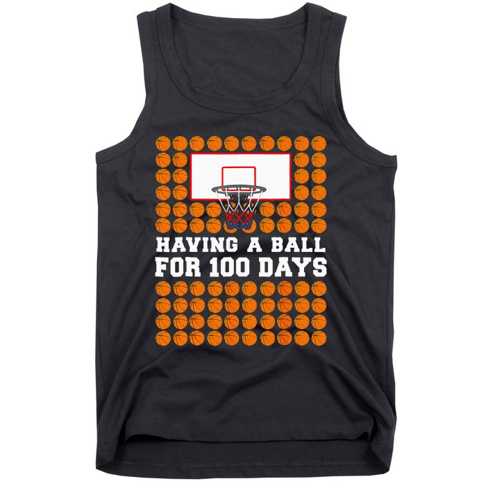 100 Days Of School Basketball 100th Day Balls Tank Top