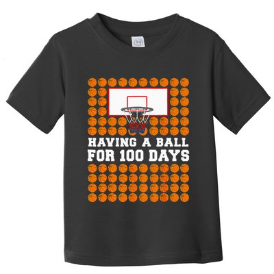 100 Days Of School Basketball 100th Day Balls Toddler T-Shirt