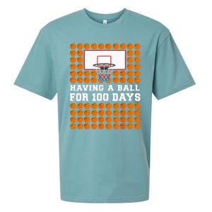 100 Days Of School Basketball 100th Day Balls Sueded Cloud Jersey T-Shirt