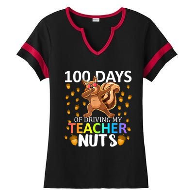 100 Days Of Driving My Teacher Nuts 100th Day Of School Ladies Halftime Notch Neck Tee