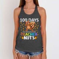 100 Days Of Driving My Teacher Nuts 100th Day Of School Women's Knotted Racerback Tank