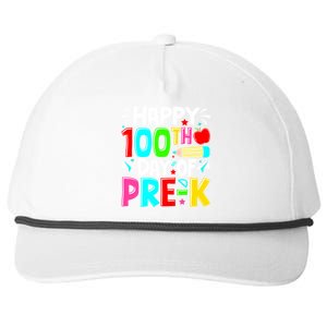 100th Day Of Prek School 100 Days Smarter Teacher Students Snapback Five-Panel Rope Hat