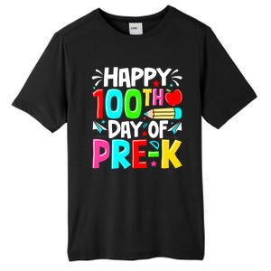 100th Day Of Prek School 100 Days Smarter Teacher Students Tall Fusion ChromaSoft Performance T-Shirt