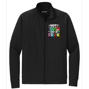 100th Day Of Prek School 100 Days Smarter Teacher Students Stretch Full-Zip Cadet Jacket