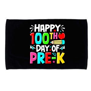 100th Day Of Prek School 100 Days Smarter Teacher Students Microfiber Hand Towel