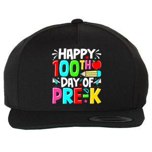 100th Day Of Prek School 100 Days Smarter Teacher Students Wool Snapback Cap