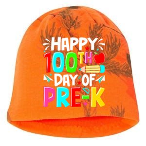 100th Day Of Prek School 100 Days Smarter Teacher Students Kati - Camo Knit Beanie