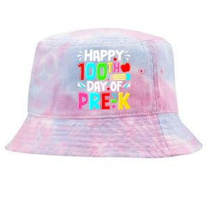 100th Day Of Prek School 100 Days Smarter Teacher Students Tie-Dyed Bucket Hat