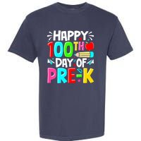 100th Day Of Prek School 100 Days Smarter Teacher Students Garment-Dyed Heavyweight T-Shirt