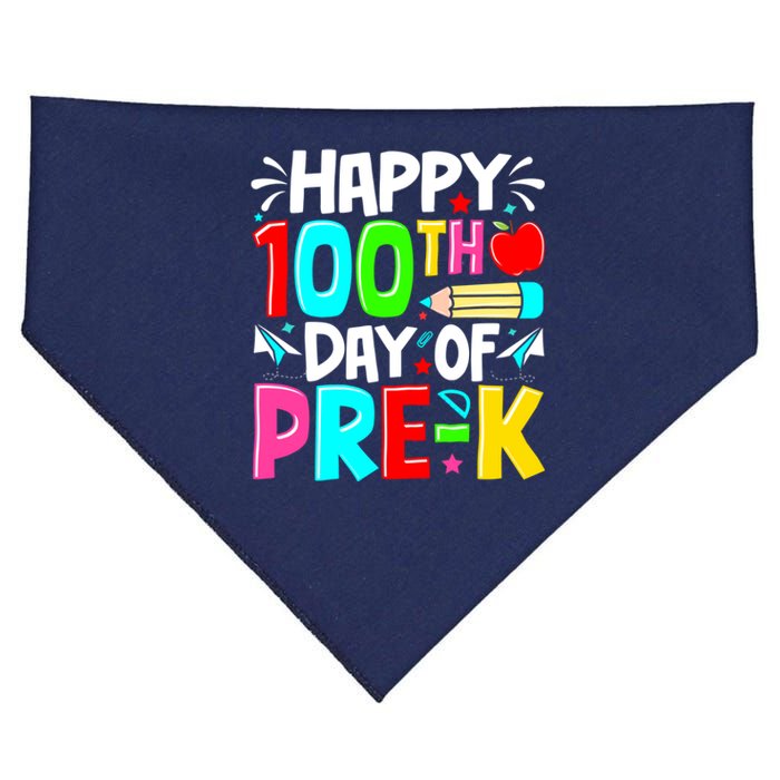 100th Day Of Prek School 100 Days Smarter Teacher Students USA-Made Doggie Bandana