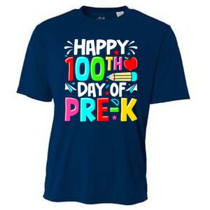 100th Day Of Prek School 100 Days Smarter Teacher Students Cooling Performance Crew T-Shirt