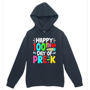 100th Day Of Prek School 100 Days Smarter Teacher Students Urban Pullover Hoodie