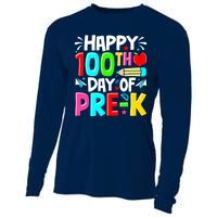 100th Day Of Prek School 100 Days Smarter Teacher Students Cooling Performance Long Sleeve Crew