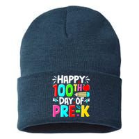 100th Day Of Prek School 100 Days Smarter Teacher Students Sustainable Knit Beanie