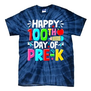 100th Day Of Prek School 100 Days Smarter Teacher Students Tie-Dye T-Shirt