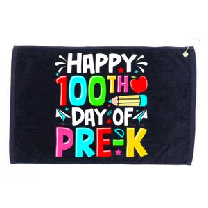 100th Day Of Prek School 100 Days Smarter Teacher Students Grommeted Golf Towel