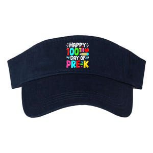 100th Day Of Prek School 100 Days Smarter Teacher Students Valucap Bio-Washed Visor